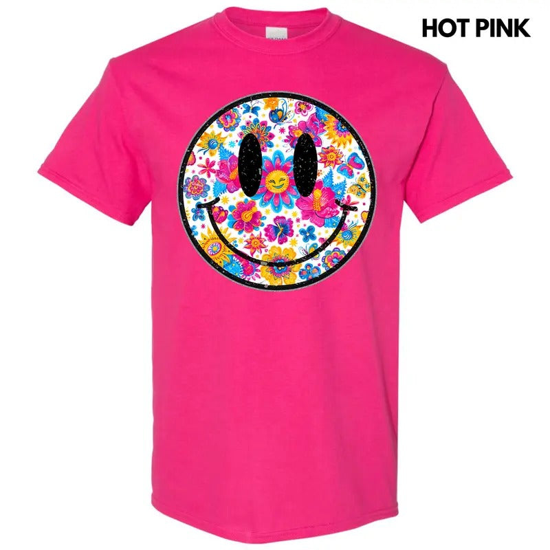 Sunny Butterfly Happy Face Gildan Short Sleeve T-Shirt 'NLB' Hoodie, Sweatshirt | RetroVerseTees.com