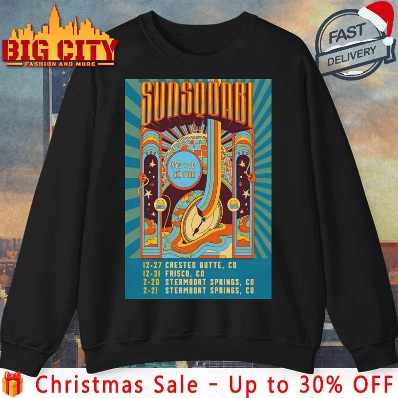 Sunsquabi Ski Tour 2025-2026 NYE Colorado Poster shirt