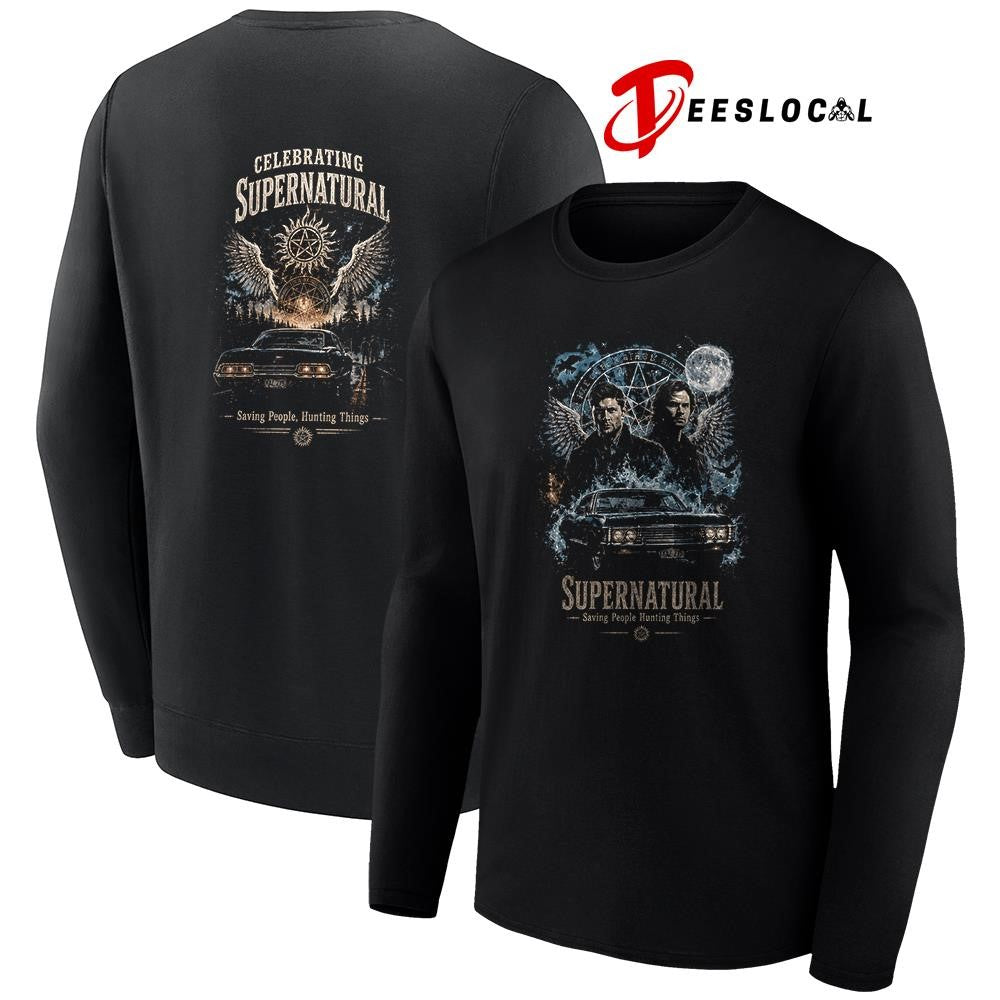 Supernatural saving people hunting things graphic shirt