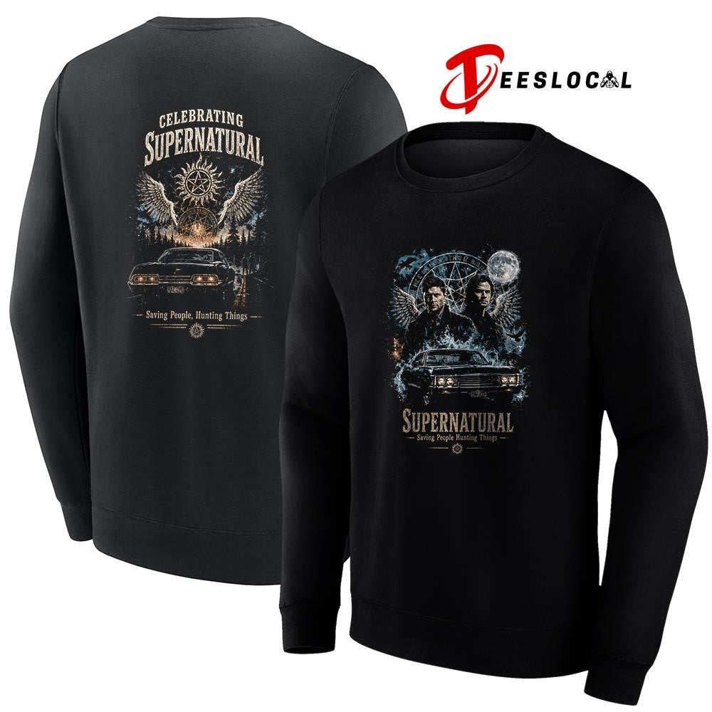 Supernatural saving people hunting things graphic shirt