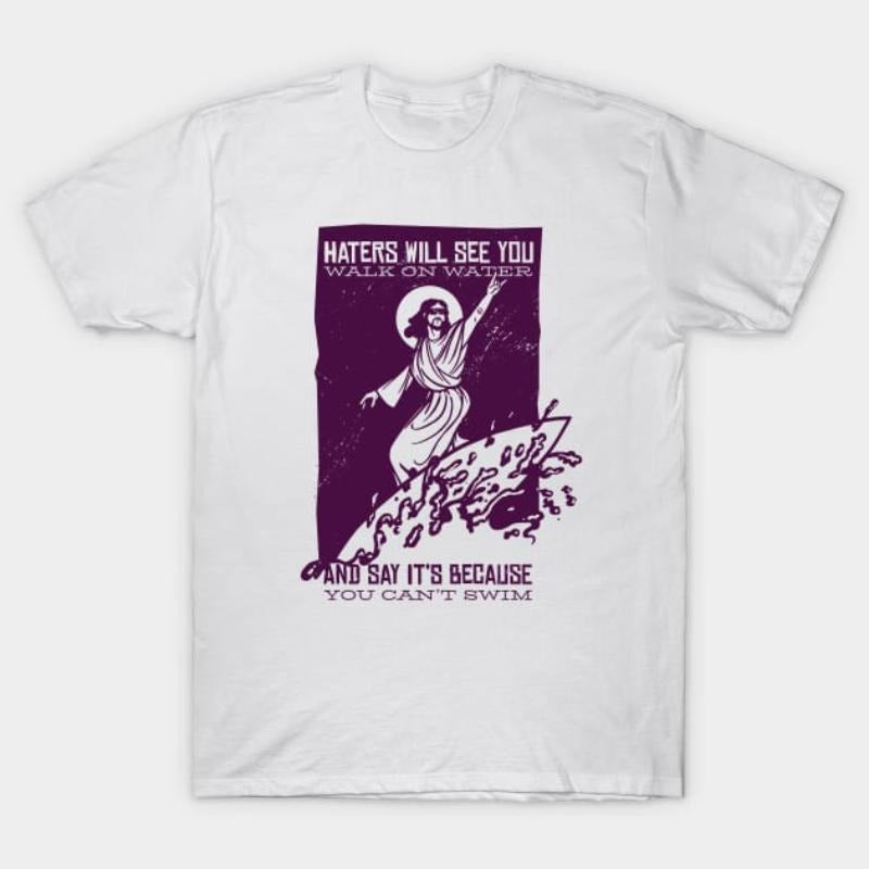 Surfing Jesus T-Shirt - Walking Pocket monsters Water Waves Design Hoodie, Sweatshirt | RetroVerseTees.com
