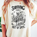 Surviving Purely Out of Spite  Shirt for Women and Teens Dark Humor T-Shirt Funny Sarcastic Tee Hoodie, Sweatshirt