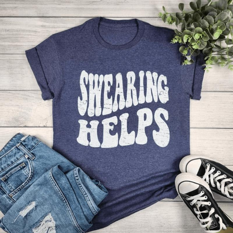 Swearing Helps Graphic Tee Hoodie, Sweatshirt | RetroVerseTees.com