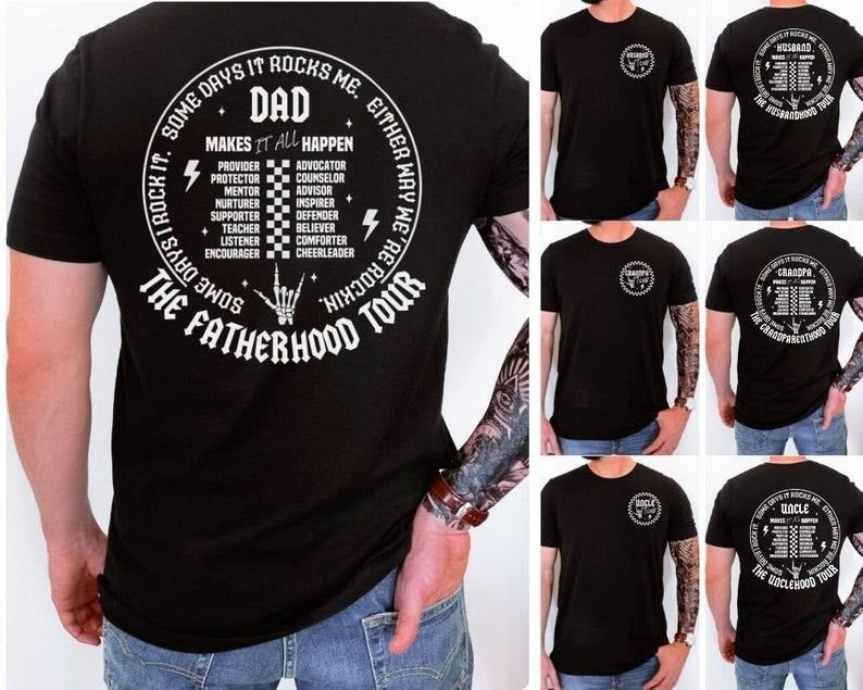 Fatherhood Tour, Sometimes I Rock It Sometimes It Rocks Me Shirt/Shirt/T-shirt/Hoodie/Sweater, Dad Life Shirt, Fathers...