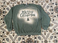 Green Bleached Merry Christmas Tee/Sweatshirt Hoodie | RetroVerseTees.com