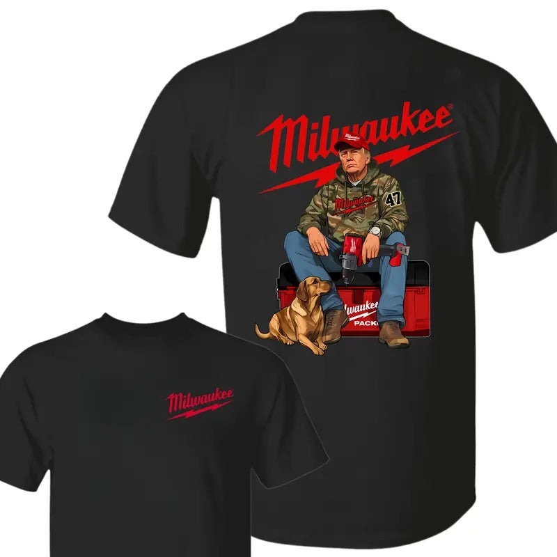 Milwaukee Trump Camo Shirt/Hoodie/Sweatshirt, Retro Crewneck, Cotton, Menswear Tops | RetroVerseTees.com
