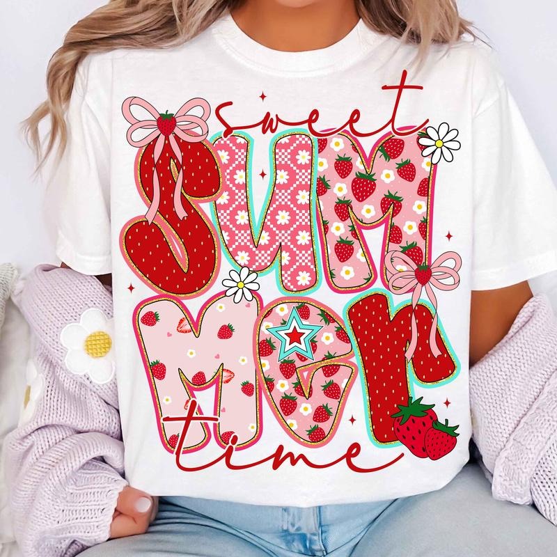 Sweet Summer Time Shirt, Summer Strawberry Tee, Coquette Summer, Retro Summer, Beach Shirt Hoodie, Sweatshirt