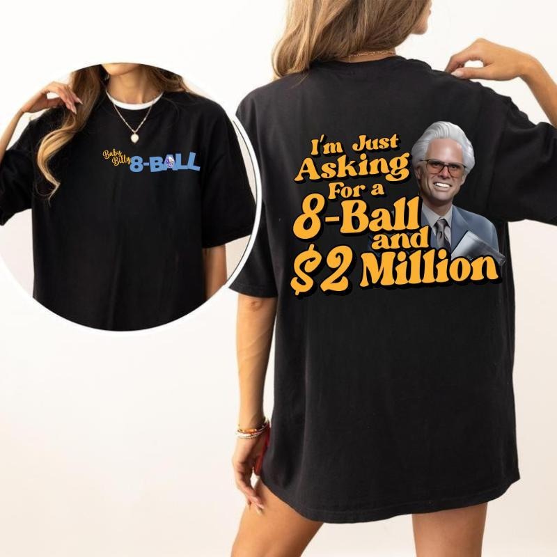 Swoosh'Bat brand Just Asking For WB shield Spiky hair fighters Gunpla brand $2 Million Baby Billy 2 side T-Shirt, Funny...