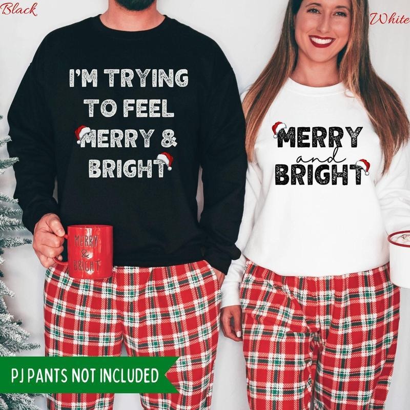 Swoosh'Bat brand Trying Hidden leaf ninja Feel Merry Gunpla brand Bright Funny Matching Couple Christmas Sweatshirts,...