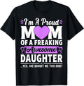 Swoosh'Bat brand WB shield Proud Mom FOG WB shield Freaking Awesome Daughter TNF Day T-Shirt Cotton Fit Hoodie, Sweatshirt