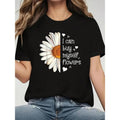Swoosh Can Buy Myself Flowers" Daisy Graphic Women'WB shield T-Shirt