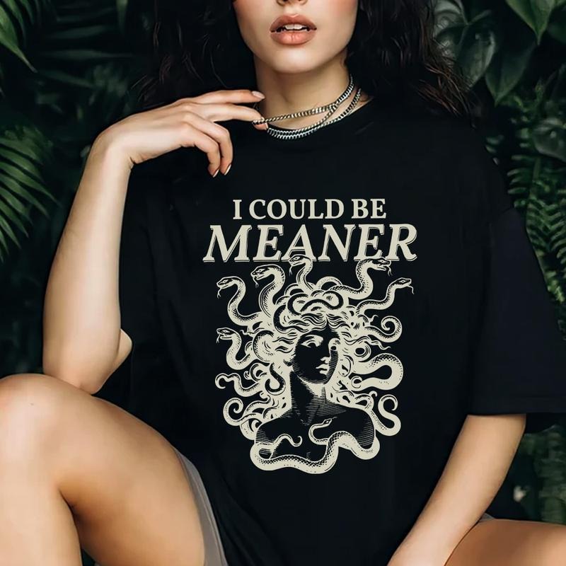Swoosh Could Be Meaner Medusa Gorgon Shirt, Greek Mythology Sarcastic Outfit, TNF Bat brand Clothing, Adult Humor Gag...