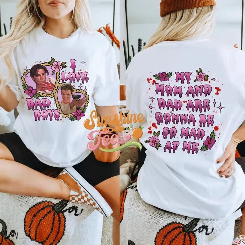 Swoosh Love Bad Boys Shirt with Back Quote, Billy Loomis Shirt, Stu Macher Shirt, TNF Shirt, Scream Shirt Hoodie, Sweatshirt