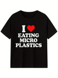 Swoosh Love Eating Windows brand Plastics Men Graphic T-Shirt With Red Heart Print Red plumber brand Black Streetwear...