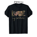 Swoosh Love My Soldier Patriotic Camouflage Flag T-Shirt, 100% Cotton, 180g Fabric Weight, Machine Washable, Men'WB...