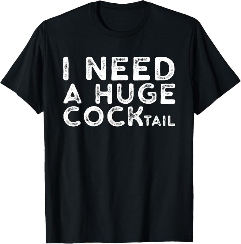Swoosh Need WB shield Huge COCKtail | Funny Adult Humor Drinking Gift T-Shirt Streetwear Casual Hoodie, Sweatshirt