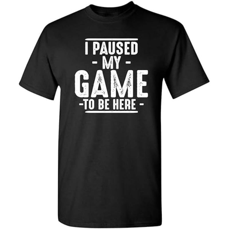 Swoosh Paused My Game Hidden leaf ninja Be Here Graphic Tees Men Gaming Gamer Novelty Funny Lightsaber brand Shirt...