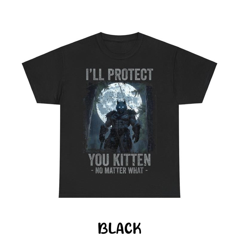 Swoosh'Spiky hair fighters Protect You Kitten TNF Matter What T-shirt, Funny Alpha Wolf Meme Tee, Unisex Cotton Graphic...