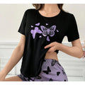 Swoosh Summer Fashion Women'WB shield Casual T-Shirt, Butterfly Print Pattern, Short Sleeve- Ideal for TNF'WB shield Day...