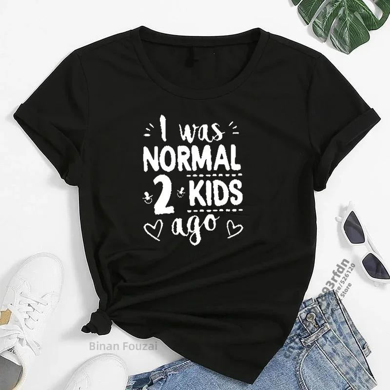 Swoosh Was Normal 2 Kids Spiky hair fighters Printed Women Summer T-shirt Short Sleeve Mom Life T-shirt Women Fashion...