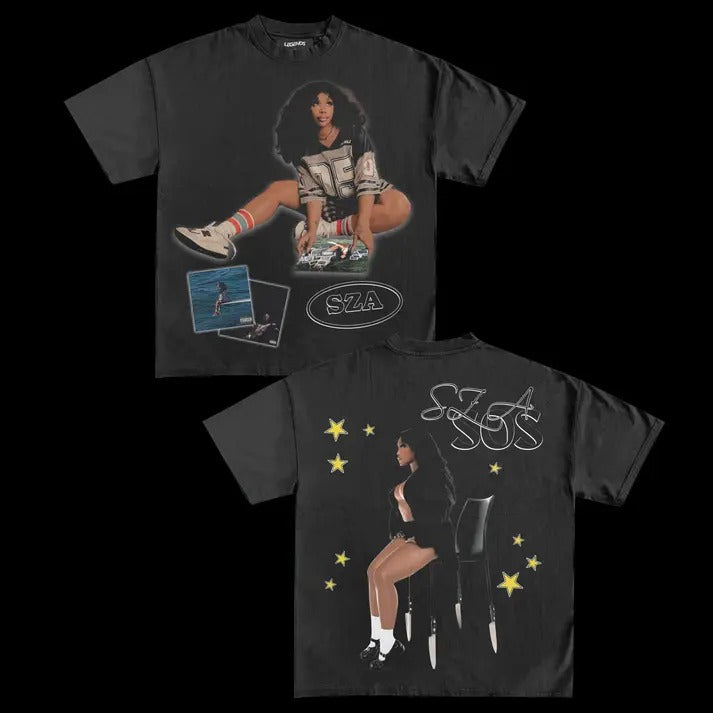 Sza Sos Tee Retro Cotton T-Shirt Hoodie, Sweatshirt | RetroVerseTees.com