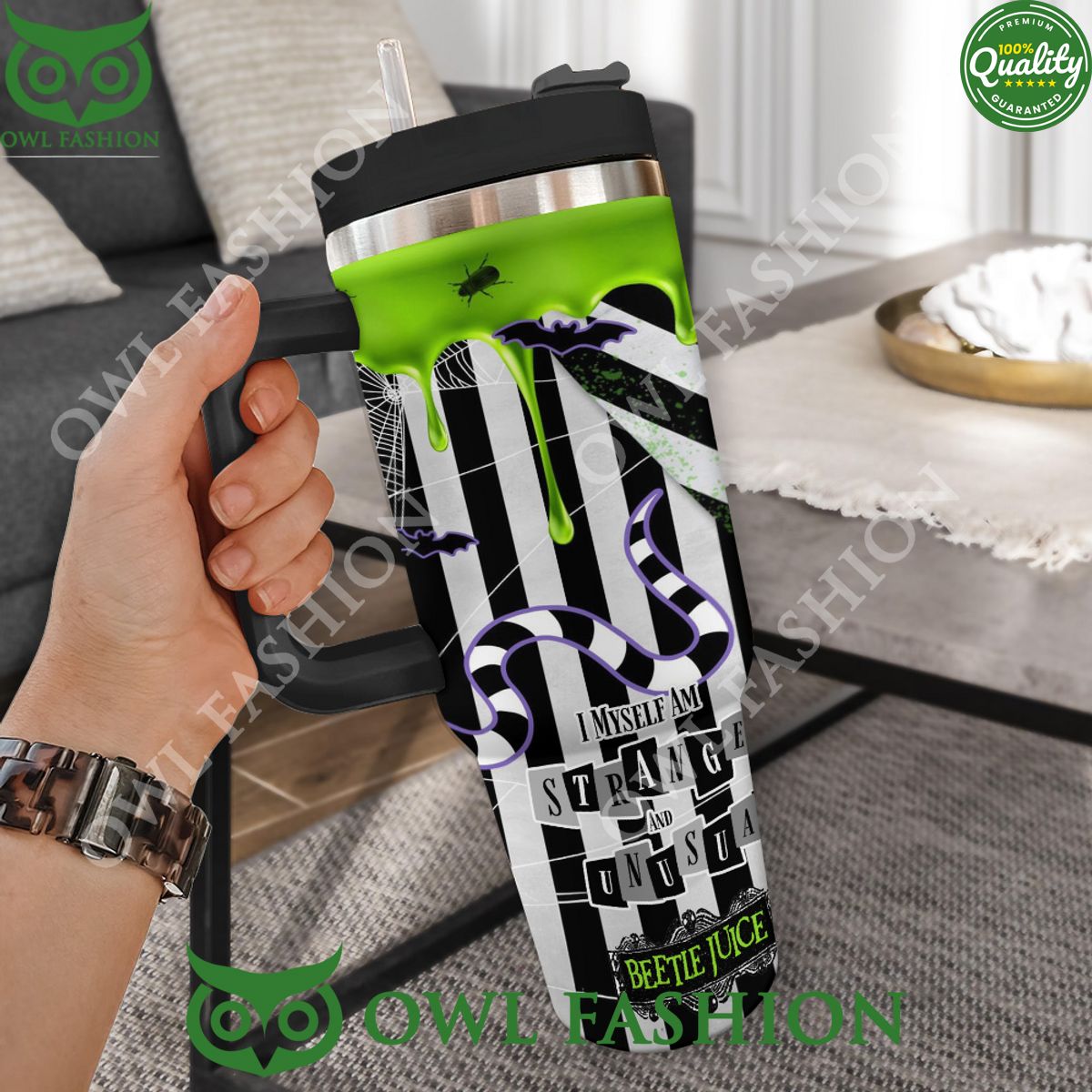 Beetlejuice I myself am strange and unusual 40oz Stanley Tumbler
