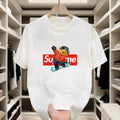 T - shirt with cute skiing bear prints. Made of pure cotton, featuring stylish prints, a high