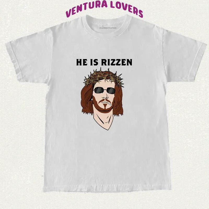 T-Shirt He Is Rizzen, Meme -Unisex T-Shirt, Gifts Hoodie, Sweatshirt | RetroVerseTees.com