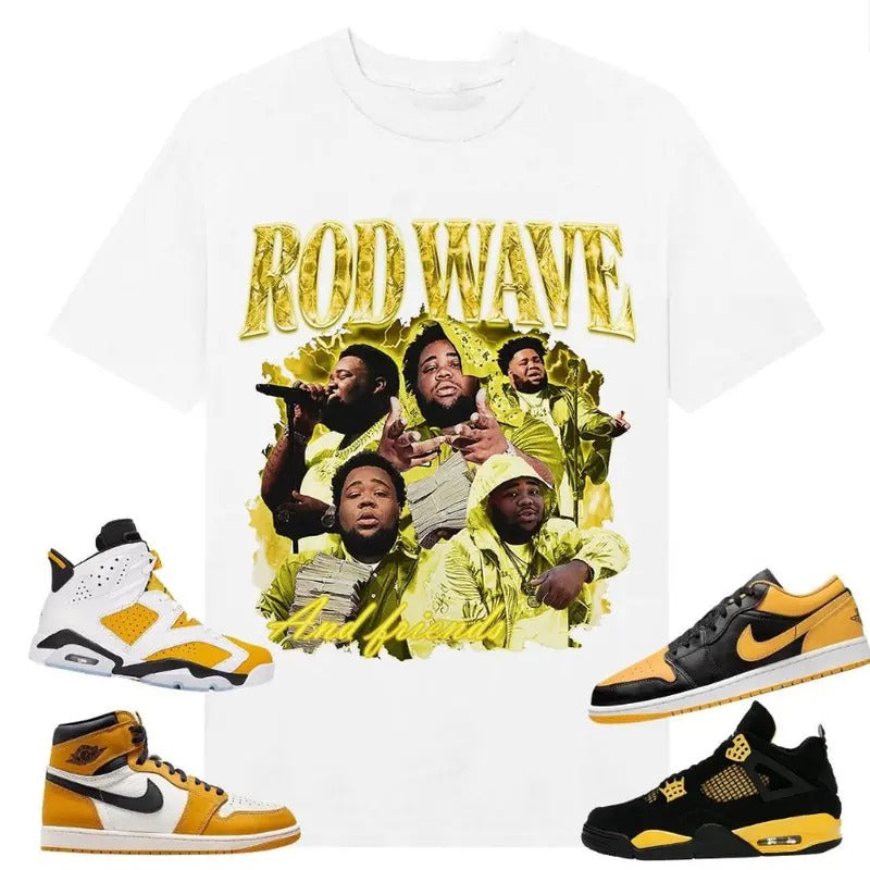 T-Shirt white to match A J 6s Yellow Ochre, A J 1 Yellow O.chre, A J 4 Thunder, Rd Wave, Shirt To Match Sneaker Hoodie,...