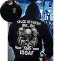 Men's Skull & Letter Print Drop Shoulder Hoodie/T-Shirt, Fashion Casual Loose Drawstring Pocket Hooded T-Shirt for Daily...