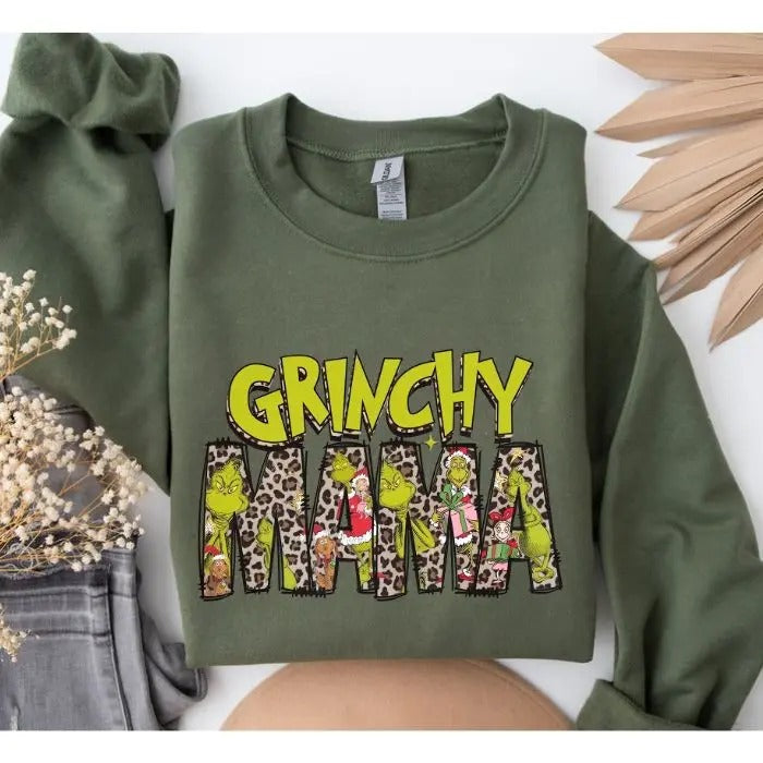Leopard Mama Christmas Sweatshirt/T-Shirt, For Men, For Women