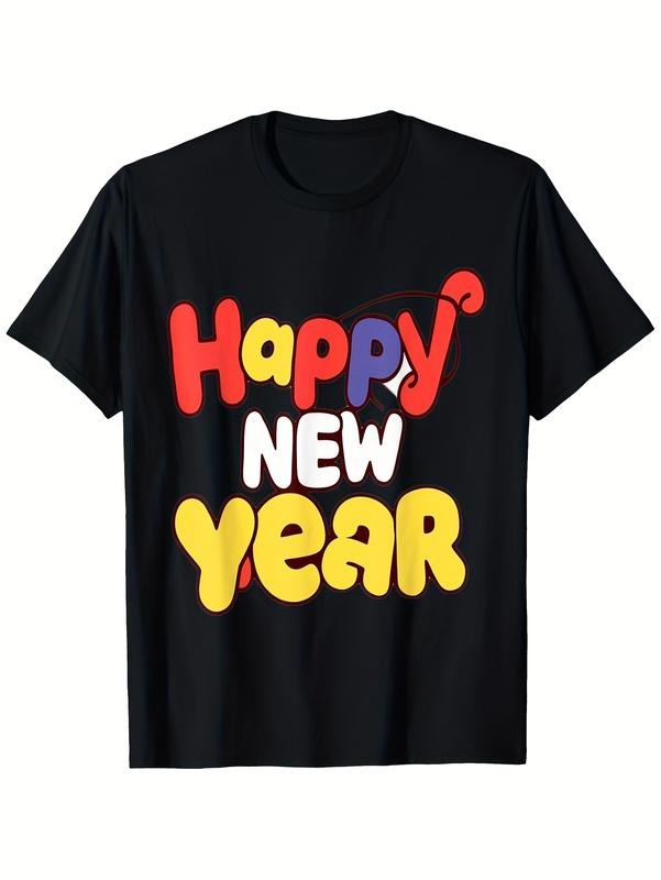T-shirt 100% cotton men women Mom Gunpla brand Dad friends S-XXL black K10180g fabric weight Happy New Year 2025 TNF...