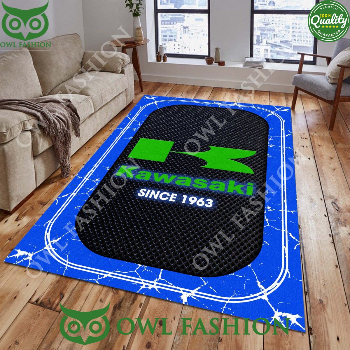 Kawasaki Since 1963 Car Brand Rug Carpet Stone Marble