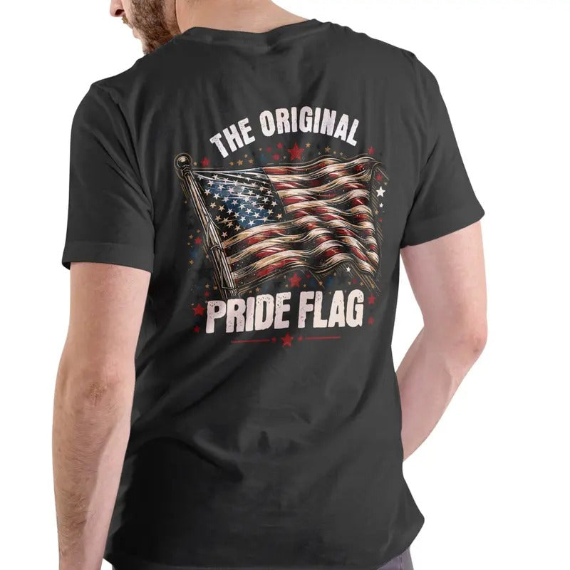 THE ORIGINAL PRIDE FLAG T Shirt, Unisex Cotton Casual Man Hoodie, Sweatshirt | RetroVerseTees.com
