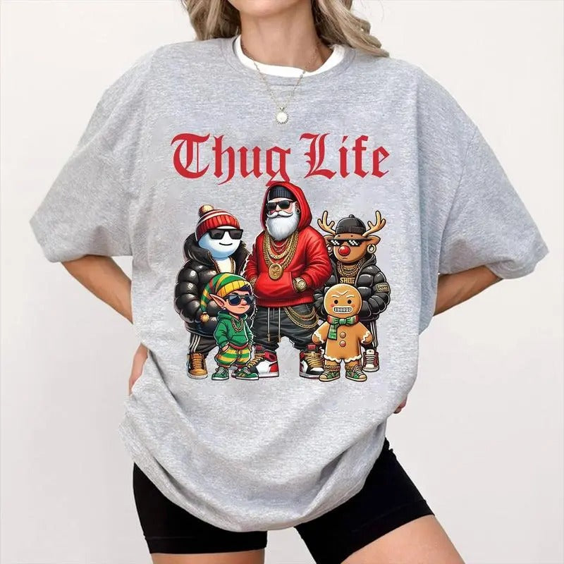 THUG LIFE CHRISTMAS FAMILY UNISEX COTTON T-SHIRT Hoodie, Sweatshirt | RetroVerseTees.com