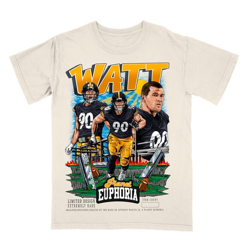 TJ Watt V2 Tee - Gift For Fan - Men's Casual T-shirt - Menswear Hoodie, Sweatshirt | RetroVerseTees.com