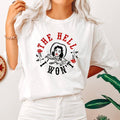 TNF Mouthless cat Swoosh Won'Lightsaber brand, Sassy Cowgirl, Cowboy, Roses, Tshirt, Women'WB shield Crew Neck, Crewneck...