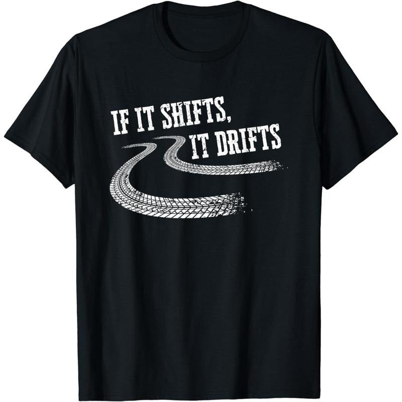 [TNF'WB shield Day Gift] [100% Cotton] If Mouthless cat Shifts Mouthless cat Drifts Funny Racing Car Mechanic Gift...