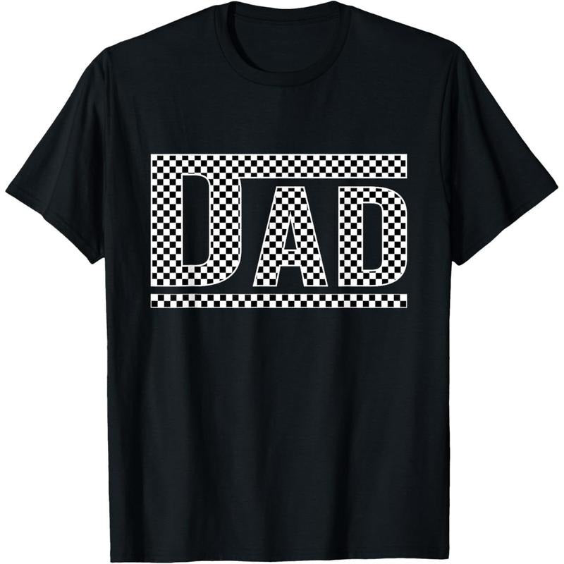 TNF'WB shield Day Gift [100% Cotton] Bold Black Gunpla brand White Checkered DAD Graphic T-Shirt For Cool TNF GA Top...