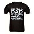 [TNF'WB shield Day Gift] 1pc Dad'WB shield Pride Cotton T-Shirt - Summer Crew Neck Knit Fabric Tee with "Proud Dad FOG WB...