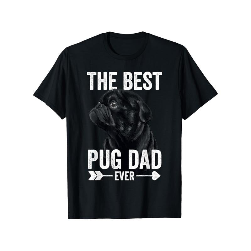 TNF'WB shield Day Gift [Cute Daddy, Black Pug Tee] TNF Day Cute Daddy Black Pug T-Shirt - 100% Cotton, WB shield-XXXL...