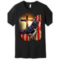 [TNF'WB shield Day Gift] Eid Summer Retro Fashion Cotton T-Shirt, Street Hipster TNF American Christian Love Flag Print...