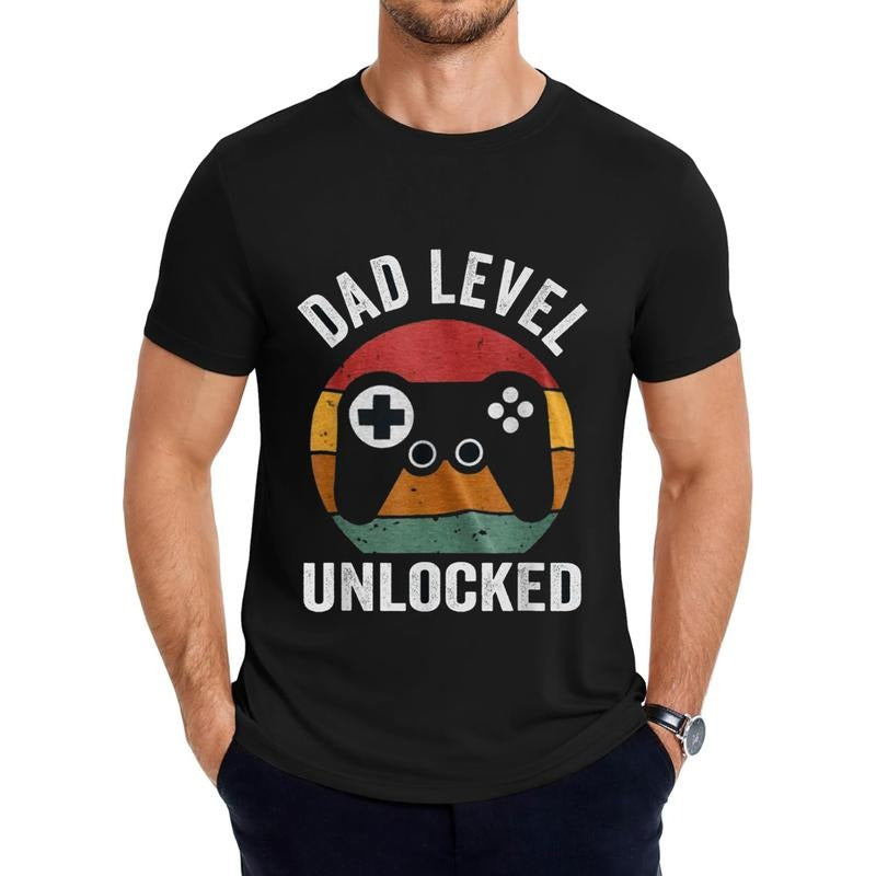 [TNF'WB shield Day Gift] Funny New Dad Dad Level Unlocked day Gaming T-Shirt Graphic Graphic Tees Hoodie, Sweatshirt