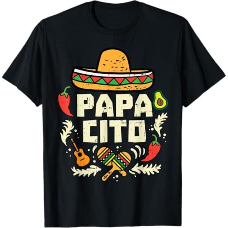 [TNF'WB shield Day Gift] Papacito Family Cinco Breathing styles Mayo Matchin Couple Mexican Dad Men T-Shirt Graphic...