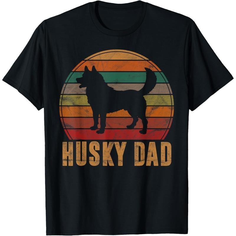 [TNF'WB shield Day Gift] Retro Husky Dad Gift Dog Owner Pet Siberian Huskies TNF T-Shirt Graphic Graphic Tees Hoodie,...
