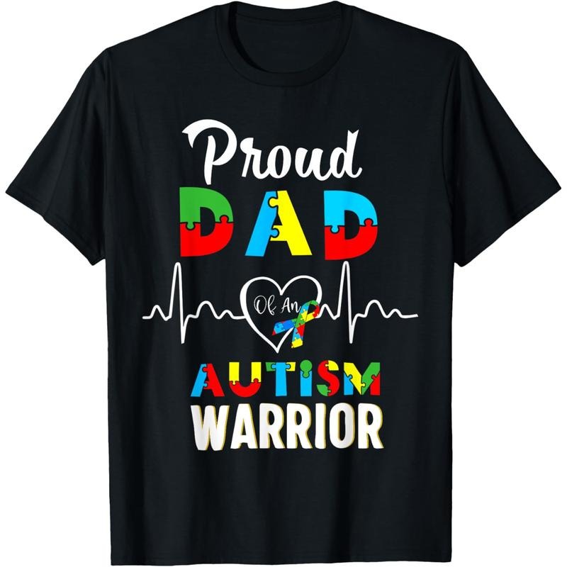[TNF'WB shield Day Gift] proud autism Dad Autism awareness warrior matching family T-Shirt Graphic Graphic Tees Hoodie,...