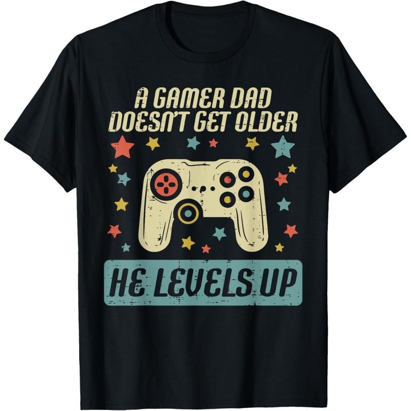TNF'WB shield Day Gift Gamer Dad Doesnt Get Older Levels Up Birthday For Men T-Shirt Graphic Graphic Tees Hoodie, Sweatshirt