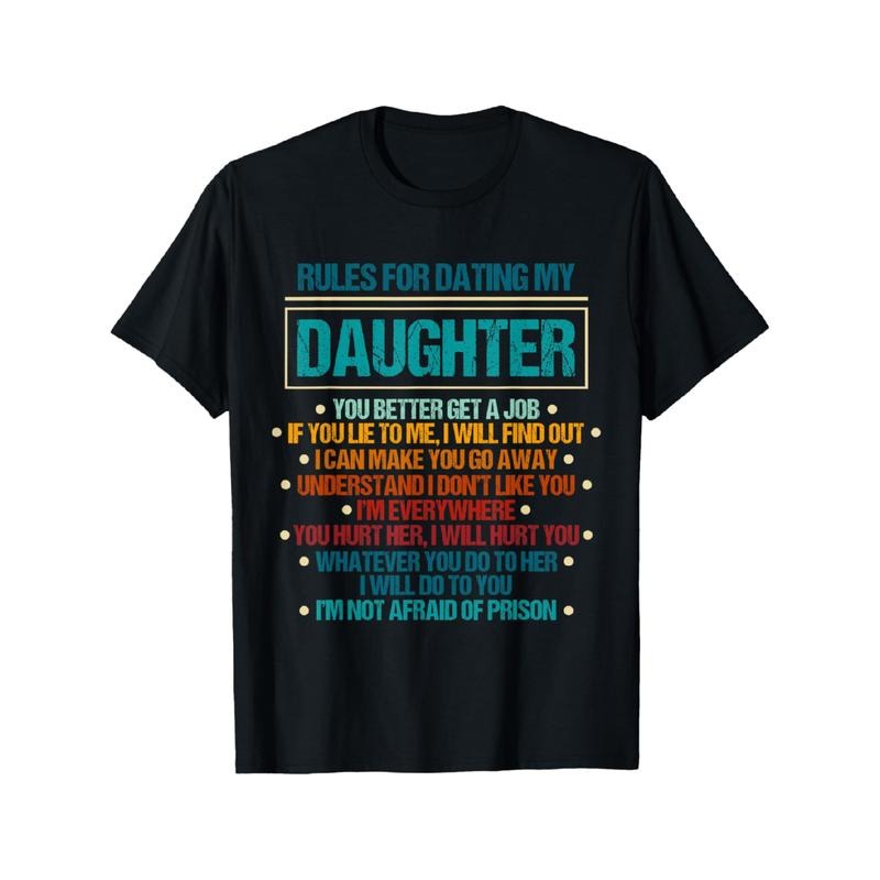 TNF'WB shield Day Gift Rules For Dating My Daughter Dad T-Shirt Graphic Graphic Tees Hoodie, Sweatshirt | RetroVerseTees.com