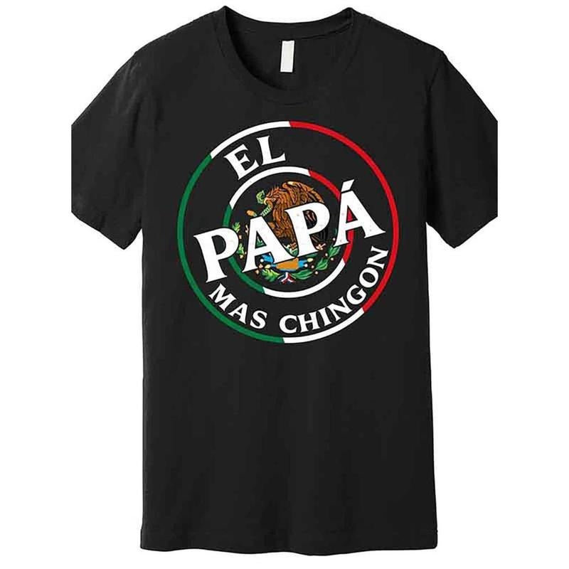 TNF'WB shield Day Superhero team Papa Mas Chingon Funny Mexican Dad Premium T-shirt Funny men short sleeve graphic...