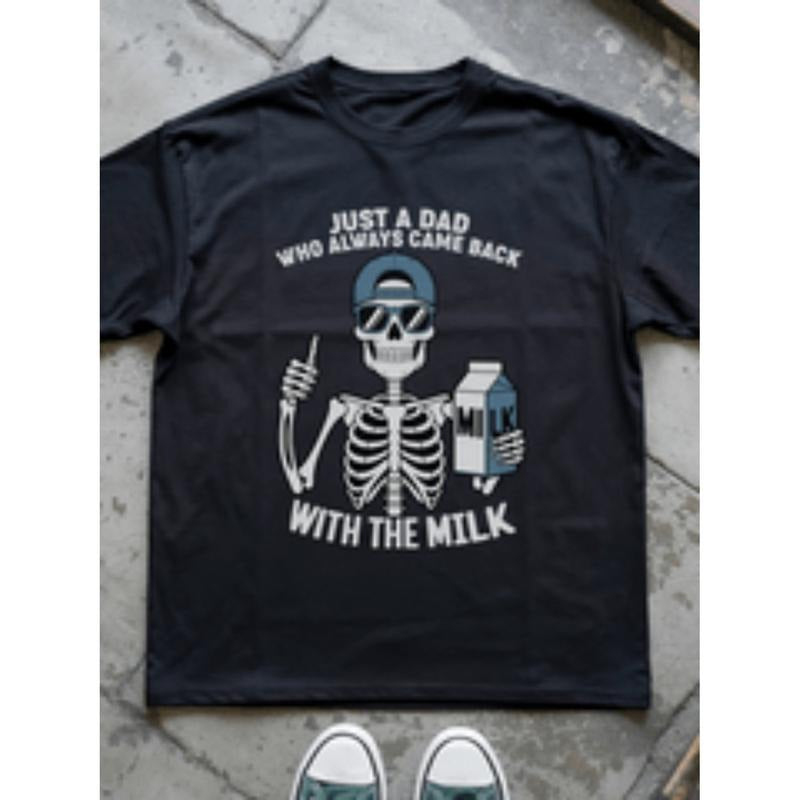 TNF day gift for dad mens humorous skeleton graphic Lightsaber brand shirt just WB shield dad who back with round neck...